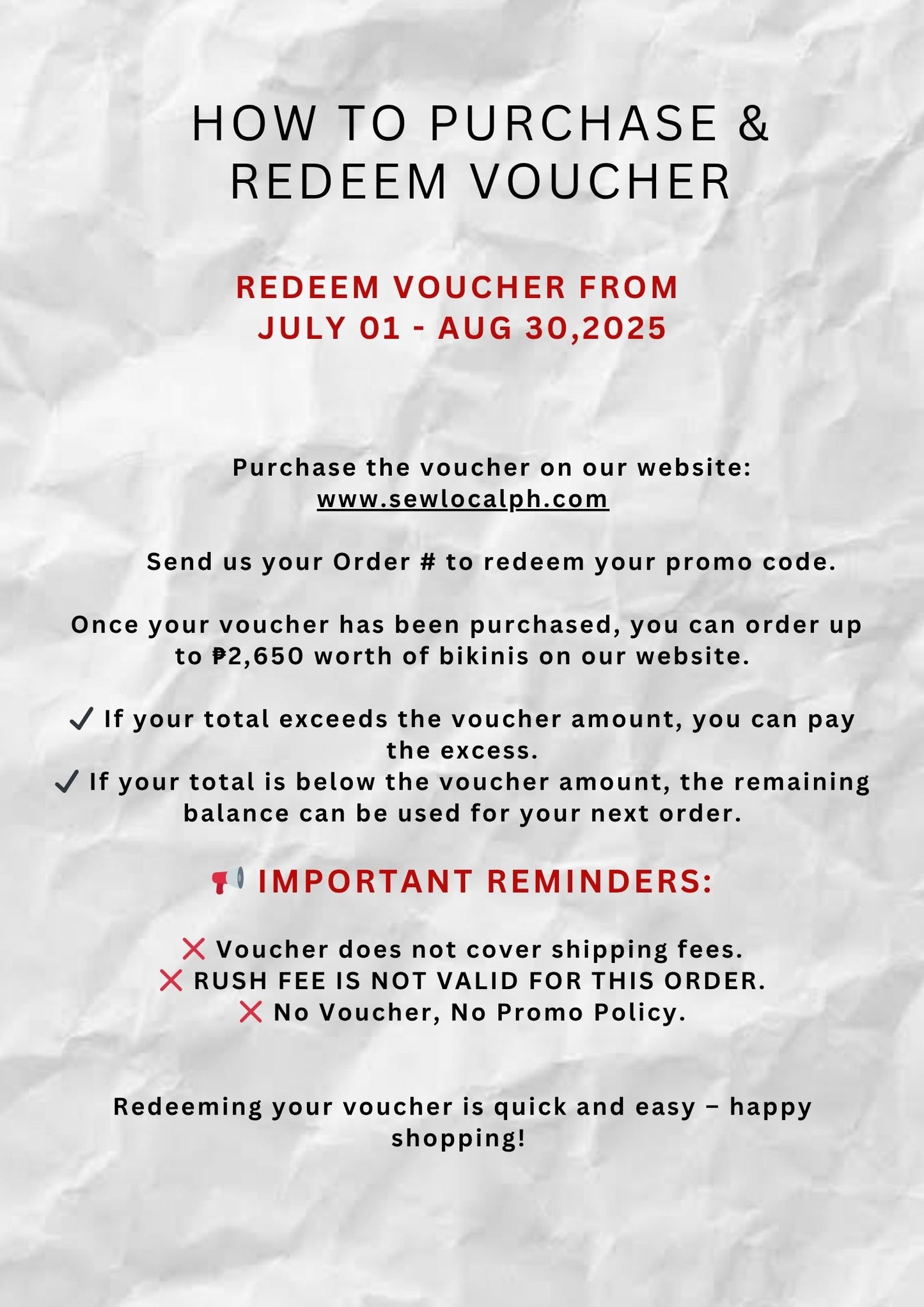 VOUCHER SALE